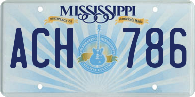MS license plate ACH786