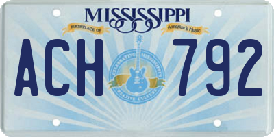 MS license plate ACH792