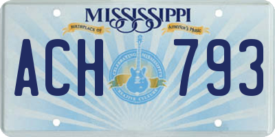 MS license plate ACH793