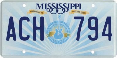 MS license plate ACH794