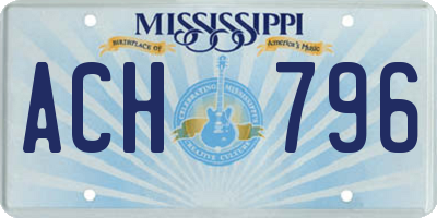 MS license plate ACH796