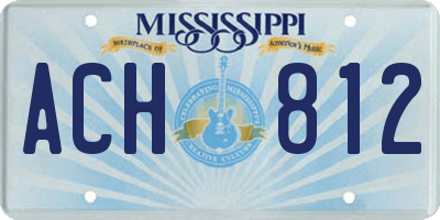 MS license plate ACH812