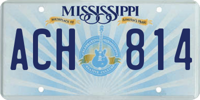 MS license plate ACH814