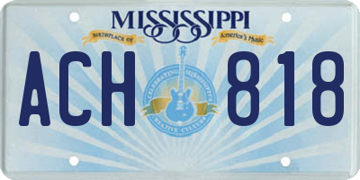 MS license plate ACH818