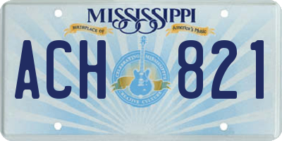 MS license plate ACH821
