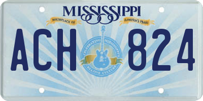 MS license plate ACH824