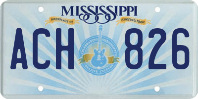 MS license plate ACH826