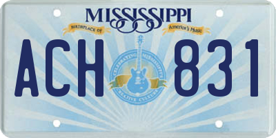 MS license plate ACH831