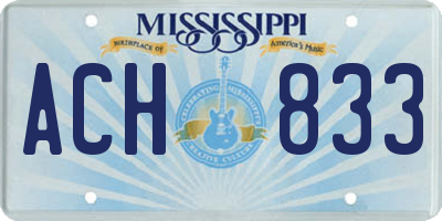 MS license plate ACH833
