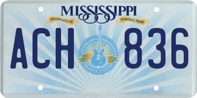 MS license plate ACH836