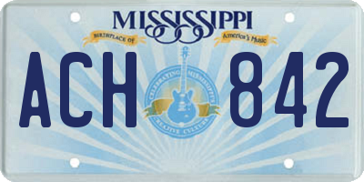 MS license plate ACH842