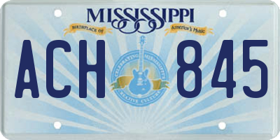 MS license plate ACH845