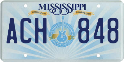 MS license plate ACH848