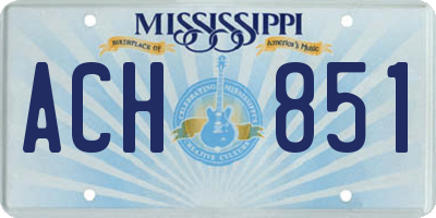 MS license plate ACH851