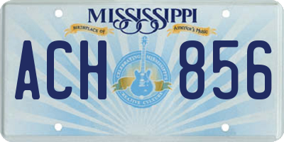 MS license plate ACH856
