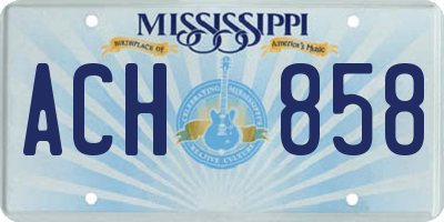 MS license plate ACH858