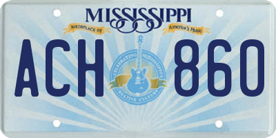 MS license plate ACH860