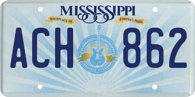 MS license plate ACH862