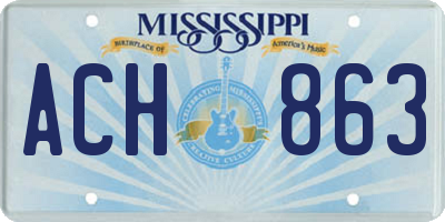 MS license plate ACH863