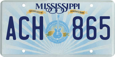 MS license plate ACH865
