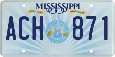 MS license plate ACH871