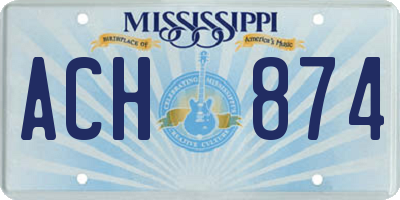 MS license plate ACH874