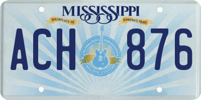 MS license plate ACH876