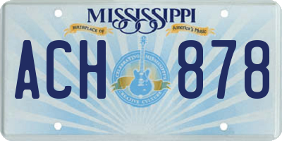 MS license plate ACH878
