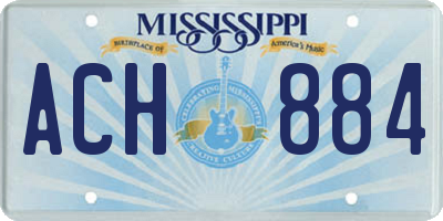 MS license plate ACH884