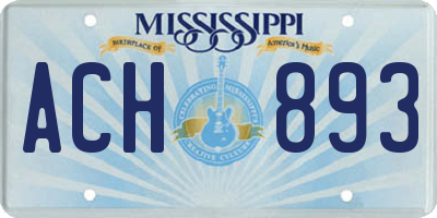MS license plate ACH893