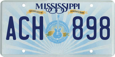 MS license plate ACH898