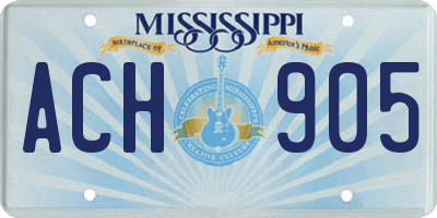MS license plate ACH905
