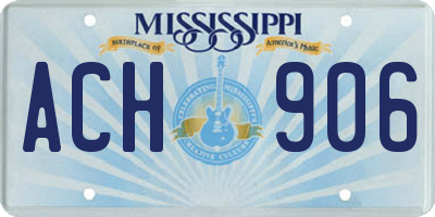 MS license plate ACH906