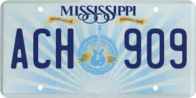 MS license plate ACH909