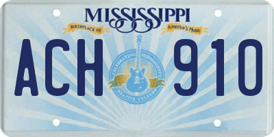 MS license plate ACH910