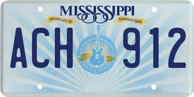 MS license plate ACH912