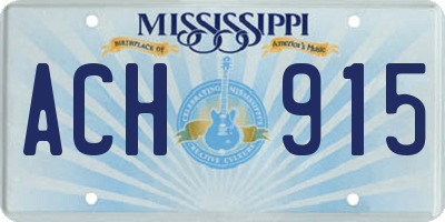 MS license plate ACH915