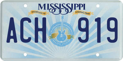 MS license plate ACH919