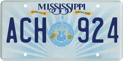 MS license plate ACH924