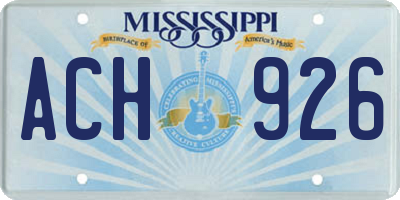 MS license plate ACH926