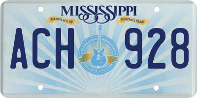 MS license plate ACH928