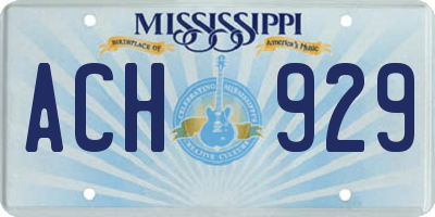 MS license plate ACH929