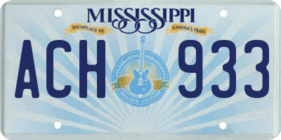 MS license plate ACH933