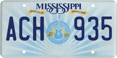 MS license plate ACH935