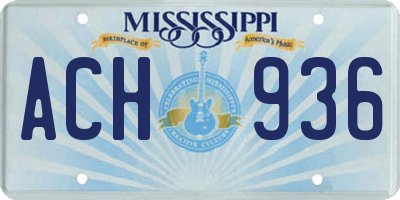 MS license plate ACH936