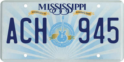 MS license plate ACH945