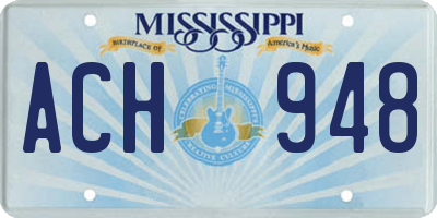 MS license plate ACH948