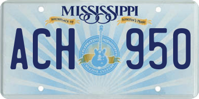 MS license plate ACH950