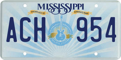 MS license plate ACH954
