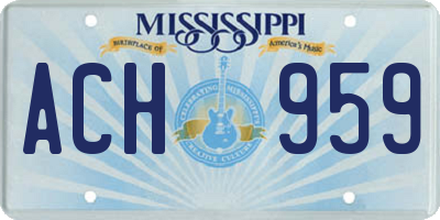 MS license plate ACH959